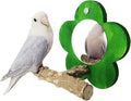BIGCAKE Bird Mirror with Perch, Natural Parrot Stand Wooden Stick Toys for Small Parrot Canaries Parakeet Cockatiel Lovebird Conure Lorikeet Budgie Cockatoo Finch (Green) Animals & Pet Supplies > Pet Supplies > Bird Supplies > Bird Toys BIGCAKE Green  
