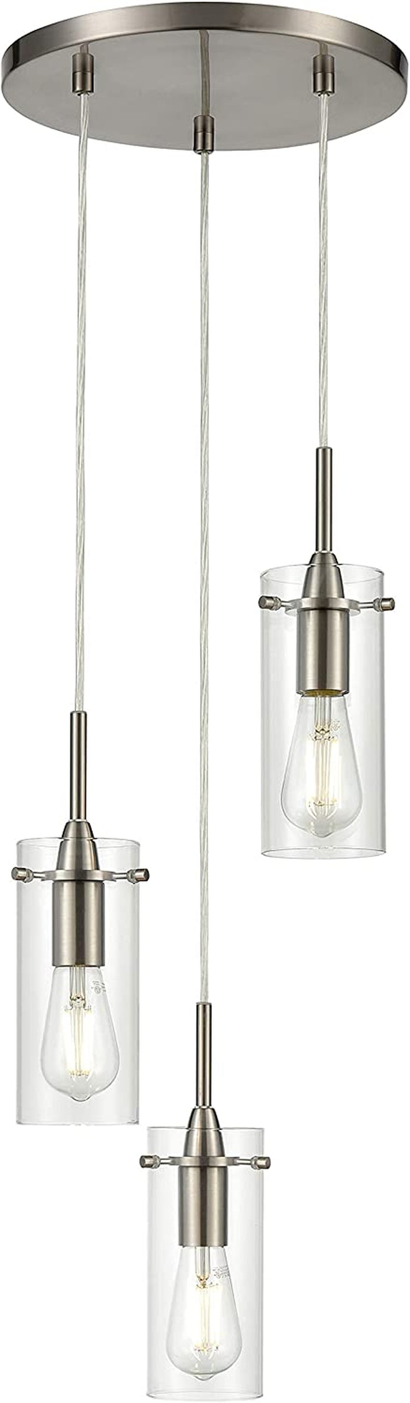 Linea Di Liara Effimero 3-Light Cluster Pendant Lights Stairwell Lighting Small Chandelier Brushed Nickel Modern Chandelier Light Fixture Foyer Chandeliers Entryway High Ceiling Staircase Lights Home & Garden > Lighting > Lighting Fixtures Linea di Liara   