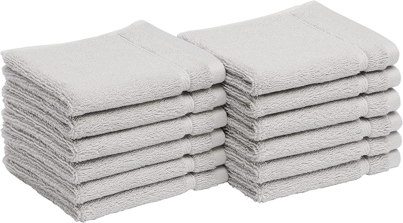Cotton Bath Towels, Made with 30% Recycled Cotton Content - 2-Pack, White Home & Garden > Linens & Bedding > Towels KOL DEALS Light Grey Washcloths 