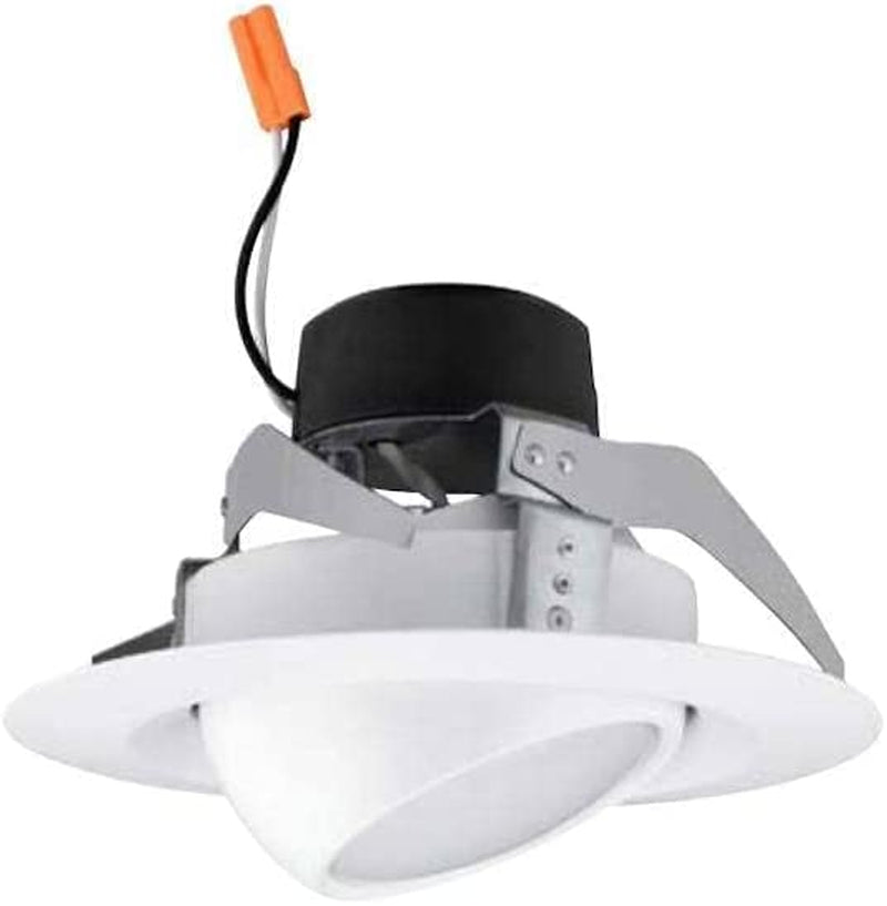 Hubbell Litebox LBEB4A6L27K9 WH LED Downlight Retrofit Kit, Adjustable Eyeball, 4 Inch Round, 2700K, 630 Lumens, 9.5 Watt, Dimmable Directional Downlight Home & Garden > Lighting > Flood & Spot Lights Hubbell   