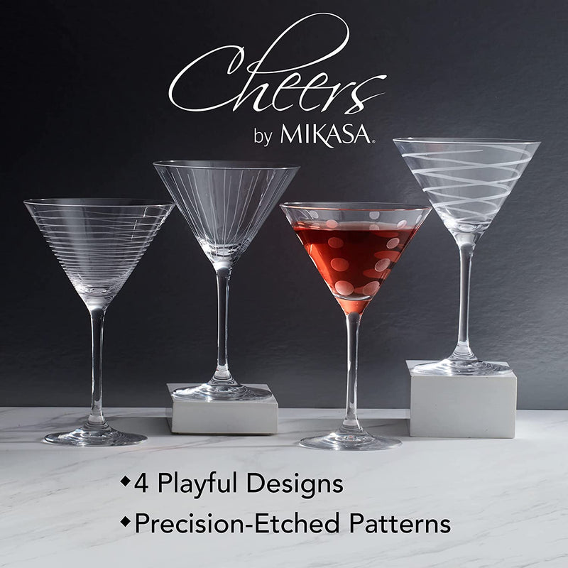 Mikasa Cheers Martini Glass, 10-Ounce, Set of 4 Home & Garden > Kitchen & Dining > Barware Mikasa   