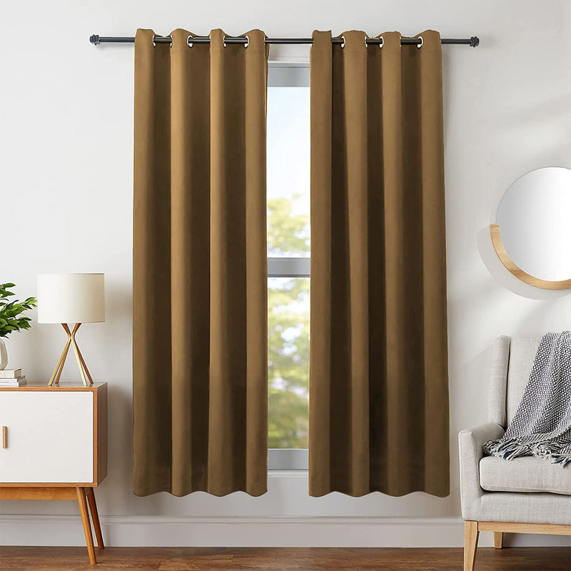 Meidiya Blackout Curtains with Grommet 2 Panels Set Thermal Insulated for Bedroom Window Living Room Kitchen Privacy Darkening Curtains Block UV Noise Reduction (42 X 63 Inch Taupe) Home & Garden > Decor > Window Treatments > Curtains & Drapes meidiya Taupe 42*63 inch 