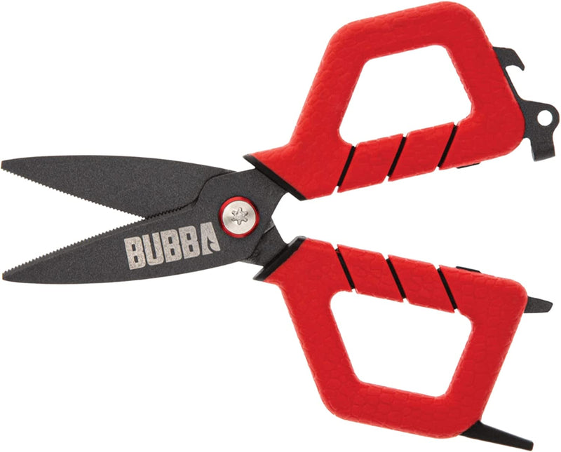 BUBBA Shears with Non-Slip Grip Handles, Multi-Functional and Durable Design to Easily Cut through Any Fishing Line Sporting Goods > Outdoor Recreation > Fishing > Fishing Rods BUBBA Small  