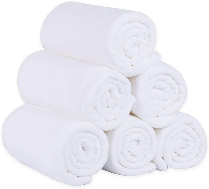 JML Microfiber Bath Towel Sets (6 Pack, 27" X 55") -Extra Absorbent, Fast Drying, Multipurpose for Swimming, Fitness, Sports, Yoga, Grey 6 Count Home & Garden > Linens & Bedding > Towels JML Microfiber White 6 Pack 