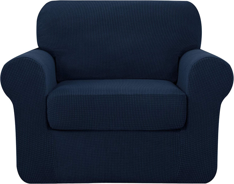 Symax Couch Cover Sofa Slipcover Chair Slipcover 2 Piece Sofa Covers Couch Slipcover Stretch Furniture Protector Washable (Chair, Ivory) Home & Garden > Decor > Chair & Sofa Cushions SyMax Navy Small 