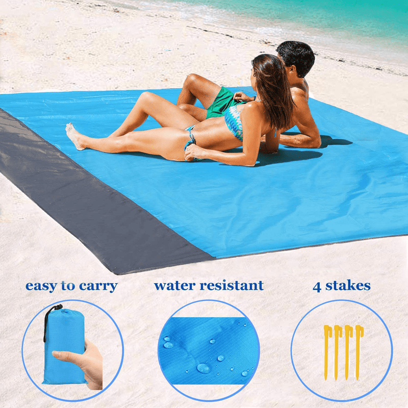 1byhome Beach Blanket 73"x83" (6'x7') Outdoor Picnic Blanket, Waterproof & Sand Free Quick Drying Nylon Outdoor Beach Picnic Mat with with Compact Storage Bag Home & Garden > Lawn & Garden > Outdoor Living > Outdoor Blankets > Picnic Blankets 1byhome Default Title  