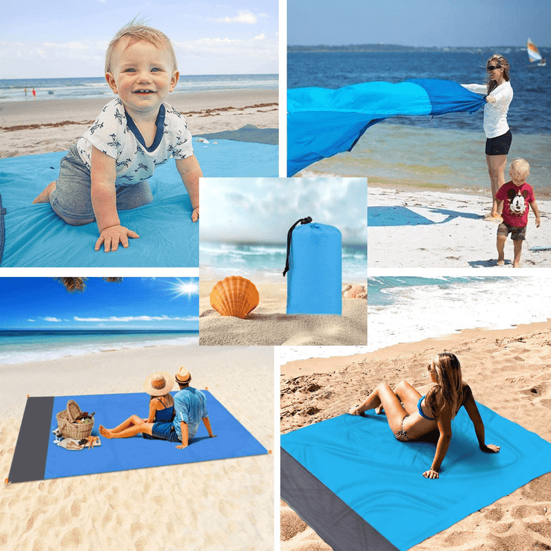 1byhome Beach Blanket 73"x83" (6'x7') Outdoor Picnic Blanket, Waterproof & Sand Free Quick Drying Nylon Outdoor Beach Picnic Mat with with Compact Storage Bag Home & Garden > Lawn & Garden > Outdoor Living > Outdoor Blankets > Picnic Blankets 1byhome   