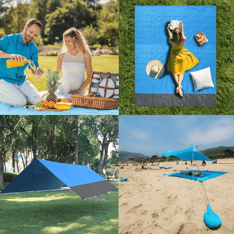 1byhome Beach Blanket 73"x83" (6'x7') Outdoor Picnic Blanket, Waterproof & Sand Free Quick Drying Nylon Outdoor Beach Picnic Mat with with Compact Storage Bag Home & Garden > Lawn & Garden > Outdoor Living > Outdoor Blankets > Picnic Blankets 1byhome   