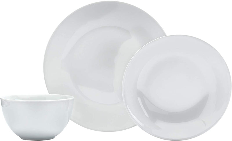 Denmark White Catering and Dining- Commercial Chef Restaurant Grade Scratch Chip Resistant Dishwasher Oven Microwave Safe Dinner Soup Cereal Plate Bowl, 12 Piece White Vitrified Dinnerware Set Home & Garden > Kitchen & Dining > Tableware > Dinnerware Tabletops Unlimited, Inc 12PC  