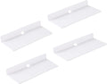 IEEK 4 PCS Small Acrylic Floating Wall Shelves,9 Inch Adhesive Display Shelf for Nintendo Switch/Smart Speaker/Security Cameras/Action Figures,No Damage Expand Wall Space,Black Furniture > Shelving > Wall Shelves & Ledges IEEK White With Screws and Adhesive Tape  