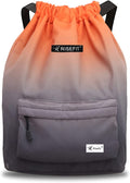 Risefit Waterproof Drawstring Bag, Drawstring Backpack, Gym Bag Sackpack Sports Backpack for Women Girls Home & Garden > Household Supplies > Storage & Organization Risefit 05-gradient Orange  