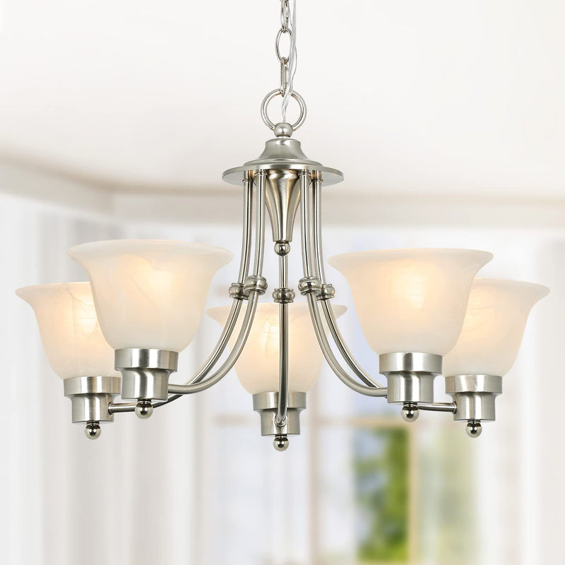 Depuley Black Farmhouse Chandeliers, 6-Light Industrial Iron Chandeliers Lighting, Classic Candle Ceiling Pendant Light Fixture for Foyer, Living Room, Kitchen Island, Dining Room, Bedroom Home & Garden > Lighting > Lighting Fixtures > Chandeliers Depuley 5-Light  
