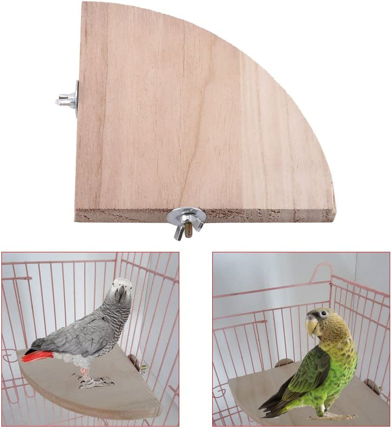 Hidyliu Perch Birds Platform Fan Shape Wooden Support Platform Stand for Pet Bird Cage Perches Animals & Pet Supplies > Pet Supplies > Bird Supplies Hidyliu   