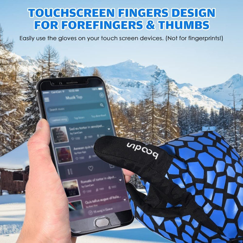 Winter Ski Snow Gloves Women Men Water Resisatnt Touchscreen Warm Gloves with Drawstring for Snowboarding Skiing Outdoor Sports