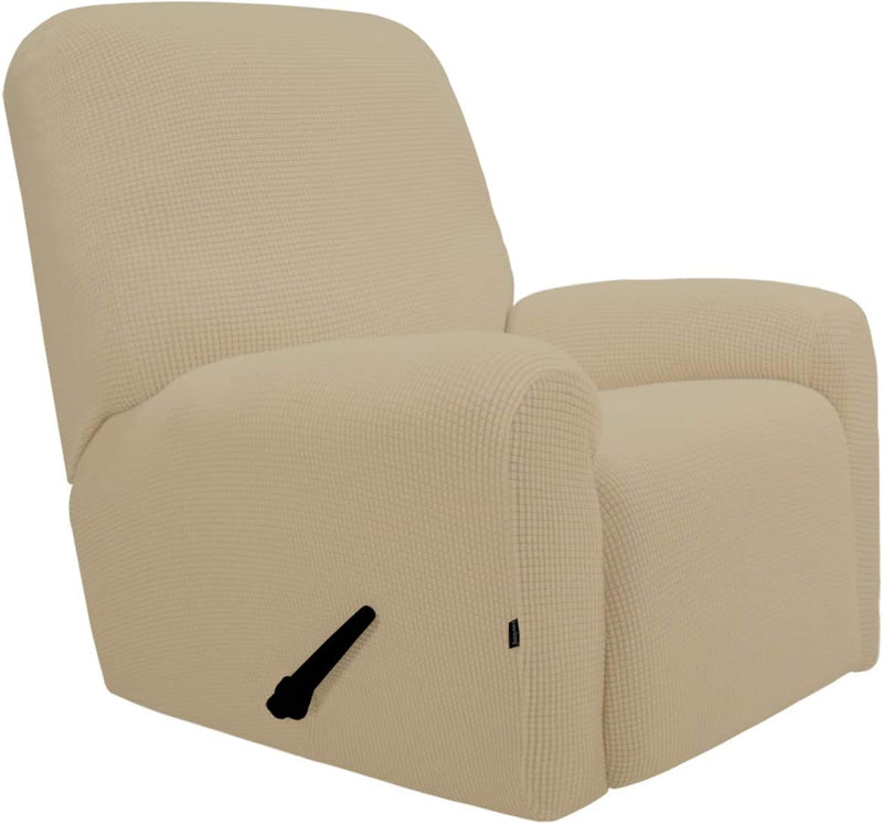 Purefit Stretch Recliner Sofa Slipcover with Pocket with Pocket – Spandex Jacquard Non Slip Soft Couch Sofa Cover, Washable Furniture Protector with Elastic Bottom for Kids (Recliner, Chocolate) Home & Garden > Decor > Chair & Sofa Cushions PureFit Sand  