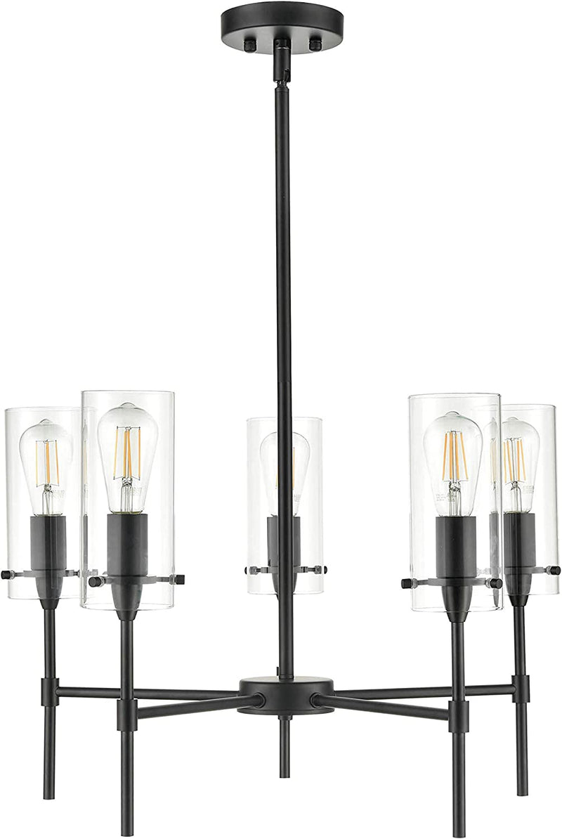 Linea Di Liara Effimero 5-Light Black Chandeliers for Dining Room Farmhouse Dining Room Light Fixture over Table Modern Kitchen Chandelier Pendant Light Fixtures, UL Listed Home & Garden > Lighting > Lighting Fixtures > Chandeliers Linea di Liara   