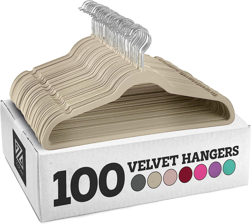 Zober Velvet Hangers 50 Pack - Black Hangers for Coats, Pants & Dress Clothes - Non Slip Clothes Hanger Set W/ 360 Degree Swivel, Holds up to 10 Lbs - Strong Felt Hangers for Clothing Sporting Goods > Outdoor Recreation > Fishing > Fishing Rods ZOBER Ivory 100 Pack 