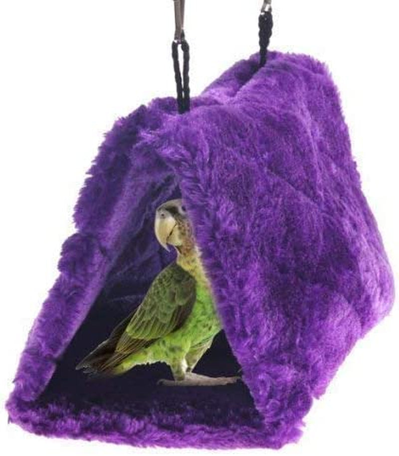 Plush Pet Bird Hut Nest Cdycam Hammock Hanging Cage Warm Nest Happy Snuggle Cave Tent (Purple, Medium) Animals & Pet Supplies > Pet Supplies > Bird Supplies > Bird Cages & Stands Pesp Purple Medium (Pack of 1) 