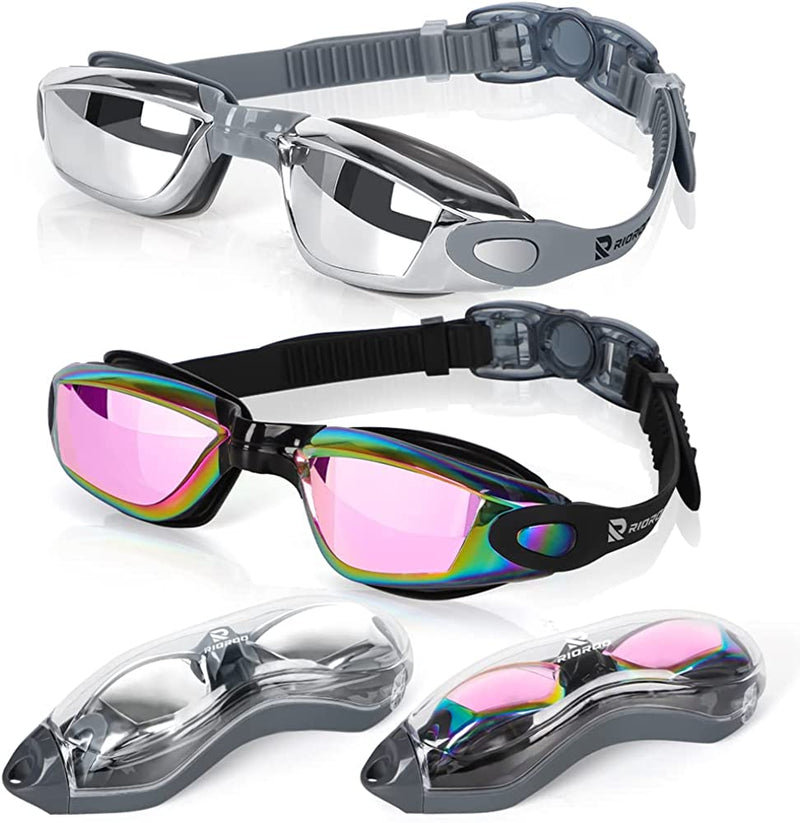 RIOROO Swim Goggles, Swimming Goggles No Leaking Anti-Fog for Women Men Adult Youth