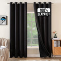 MIULEE 100% Blackout Curtains for Full Shade Window Drapes with Grommets for Living Room Darkening Light Blocking and Thermal Insulated 2 Panels W 52" X L 90" Beige Home & Garden > Decor > Window Treatments > Curtains & Drapes MIULEE Black W 52" x L 90" 