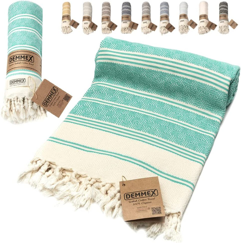 DEMMEX Certified 100% Organic Cotton & Organic Dye Prewashed XL Diamond Weave Turkish Cotton Towel Peshtemal Blanket for Bath,Beach,Pool,Spa,Gym, 71X36 Inches,14 Oz (Coffee) Home & Garden > Linens & Bedding > Towels DEMMEX Nile  