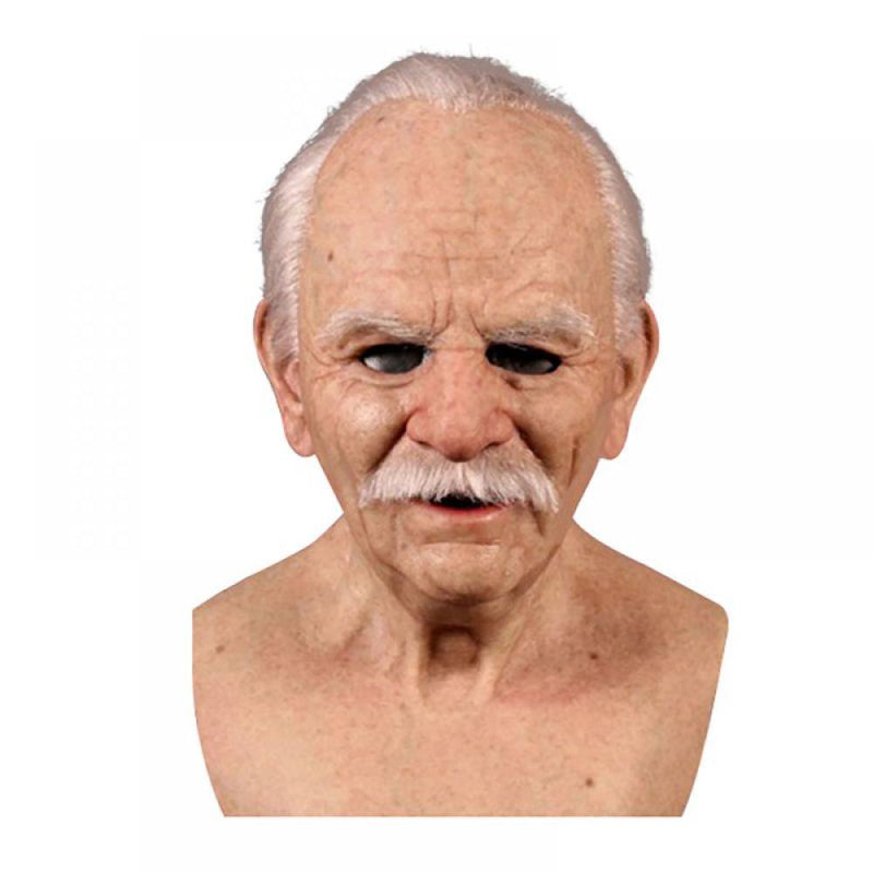 Realistic Old Man Mask, Mustache Face Mask, Latex Full Head Mask for Masquerade Halloween Party Realistic Decor Costumes Apparel & Accessories > Costumes & Accessories > Masks Litterychu C