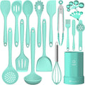 Silicone Kitchen Cooking Utensil Set, Fungun 25 Pcs Kitchen Utensils with Spatula, Spoon, Turner Tongs, Heat Resistant Kitchen Gadgets Tools Set for Nonstick Cookware Khaki (Dishwasher, BPA Free) Home & Garden > Kitchen & Dining > Kitchen Tools & Utensils Fungun Green  