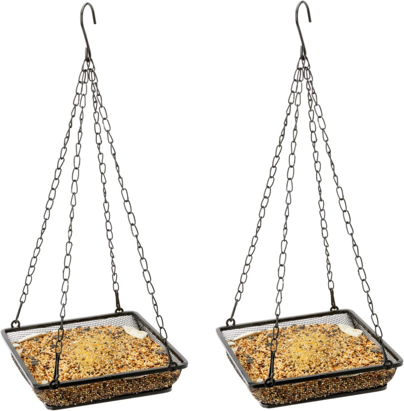 WOSIBO Hanging Bird Feeder Tray, Platform Metal Mesh Seed Tray for Bird Feeders, Outdoor Garden Decoration for Wild Backyard Attracting Birds Animals & Pet Supplies > Pet Supplies > Bird Supplies > Bird Cage Accessories > Bird Cage Food & Water Dishes WOSIBO 2  
