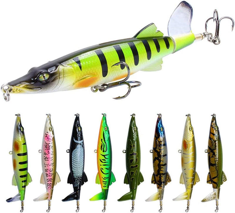 Aneew 5Pcs Unpainted Blanks Crankbaits Pencil Whopper Popper Bass Fishing Lures Kit Floating Rotating Tails Topwater Swimbaits Sporting Goods > Outdoor Recreation > Fishing > Fishing Tackle > Fishing Baits & Lures Aneew   