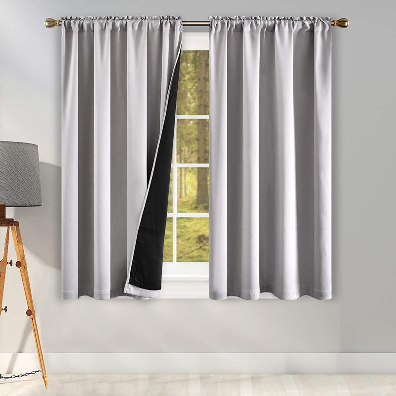 Coral 100PCT Blackout Curtains Bedroom Drapes - Totally Darkness Panels Thermal Insulated Lined Rod Pocket Curtains for Kids Room( 2 Panels 42 by 45 Inch) Home & Garden > Decor > Window Treatments > Curtains & Drapes KEQIAOSUOCAI Light Grey W42" X L45" 