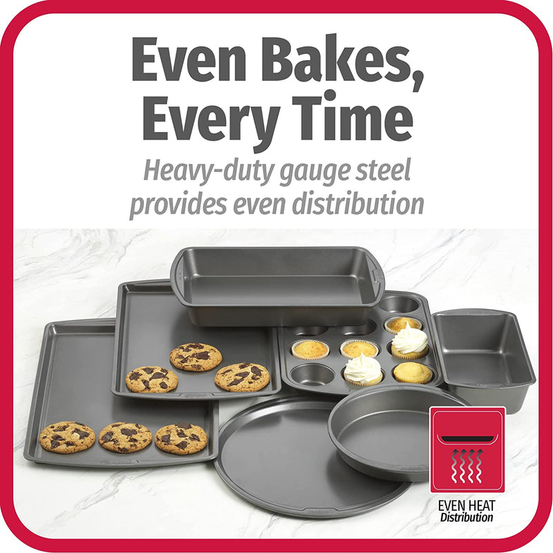 Goodcook 7-Piece Assorted Non-Stick Steel Bakeware Set, Gray Home & Garden > Kitchen & Dining > Cookware & Bakeware Good Cook   