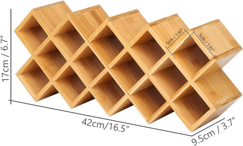 Criss-Cross 18-Jar Bamboo Countertop Spice Rack Organizer, Kitchen Cabinet Cupboard Wall Mount Door Spice Storage, Fit for round and Square Spice Bottles, Free Standing for Counter, Cabinet or Drawers Home & Garden > Decor > Decorative Jars JIIKOOAI   