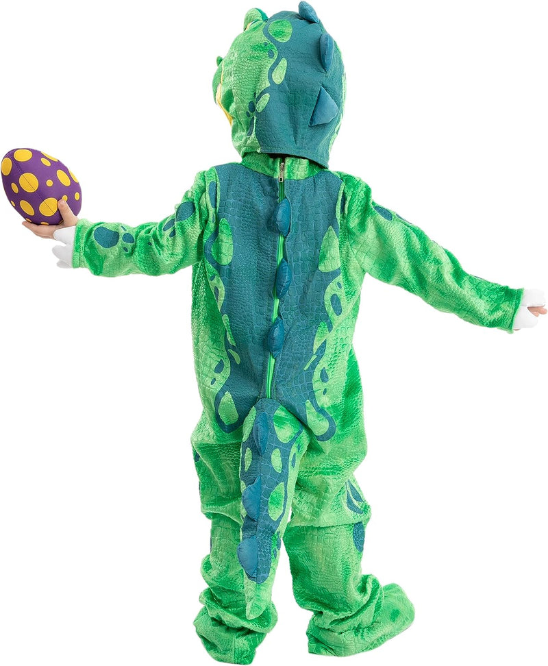 Spooktacular Creations Green T-Rex Costume, Dinosaur Jumpsuit Jumpsuit for Toddler and Child Halloween Dress up Party (3T (3-4 Yrs))  3 years and up   