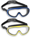 Elimoons Kids Goggles for Swimming Age 3-15,Kids Swim Goggles with Nose Cover No Leaking Anti-Fog Waterproof(2Pack) Sporting Goods > Outdoor Recreation > Boating & Water Sports > Swimming > Swim Goggles & Masks Elimoons Black-blue+yellow  
