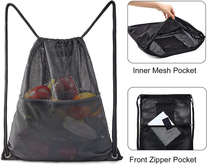 Mesh Drawstring Bag, Gym Equipment Storage Bag for Sports, Beach, Swimming, Shopping Home & Garden > Household Supplies > Storage & Organization COVAX   