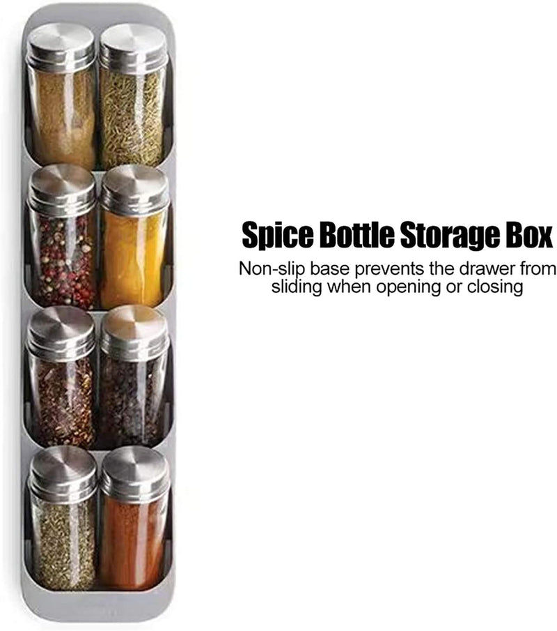 Ifcow Spice Jar Holder, Drawer Cabinet Spice Jar Bottle Storage Box 8 Grids Organizer Holder Hosehould Kitchen Supplies Home & Garden > Decor > Decorative Jars iFCOW   