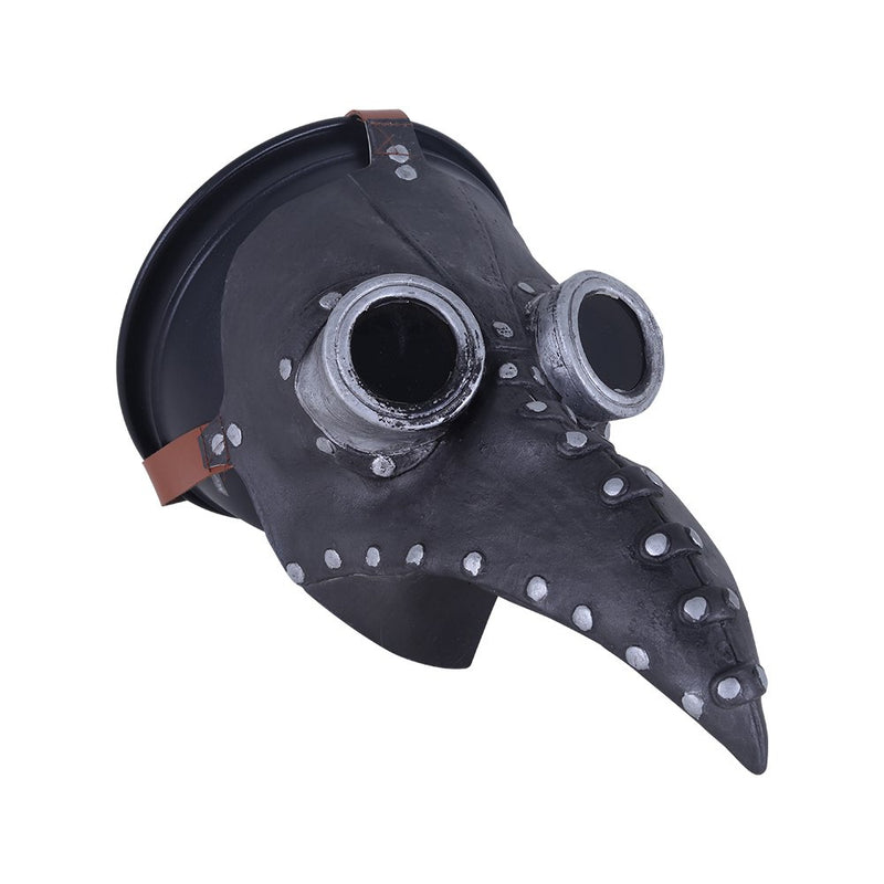 Natural Latex Plague Doctor Mask Long Nose Beak Cosplay Costume, Steampunk Bird Masks Costume Props for Masquerade Party (Black Sliver) Apparel & Accessories > Costumes & Accessories > Masks HD Black+Sliver  