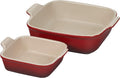 Le Creuset Stoneware Heritage Set of 2 Square Dishes , Small - 18 Oz. & Medium - 2 Qt., White Home & Garden > Kitchen & Dining > Cookware & Bakeware Le Creuset Cerise  