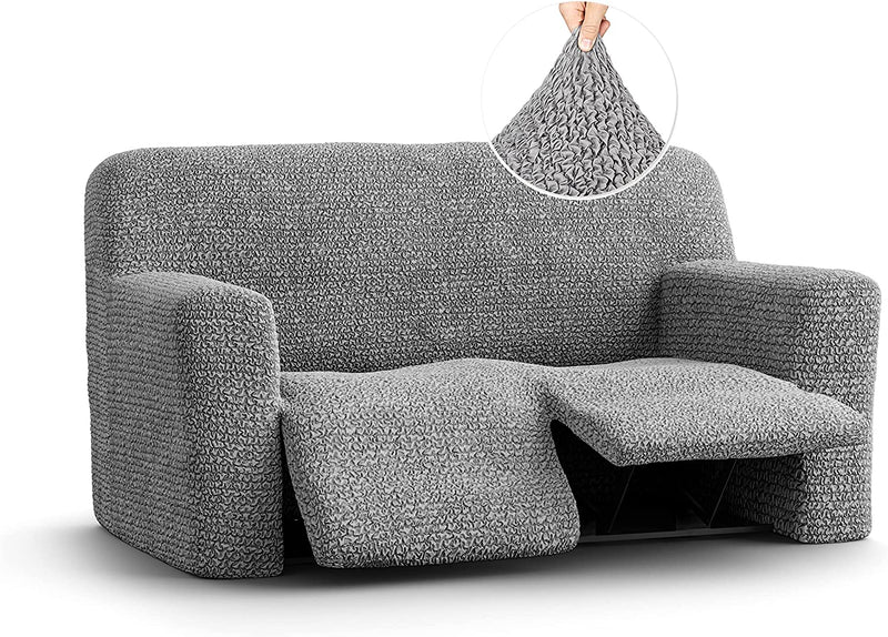 Recliner Sofa Cover - Reclining Couch Slipcover - Soft Polyester Fabric Slipcover - 1-Piece Form Fit Stretch Furniture Protector - Microfibra Collection - Silver Grey (Couch Cover) Home & Garden > Decor > Chair & Sofa Cushions PAULATO BY GA.I.CO. Silver Grey Reclining Loveseat 