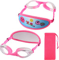 Ruigao Kids Swim Goggles Age 2-6, Toddler Goggles No Hair Pull, Swimming Goggles with Case/Soft Band Sporting Goods > Outdoor Recreation > Boating & Water Sports > Swimming > Swim Goggles & Masks RuiGao 02 Jr Goggles - Pink White  