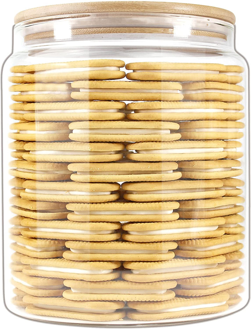 Glass Jars with Bamboo Lids Ecoevo, Glass Spice Jars Set, Glass Food Jars and Canisters Sets, Spice Glass Jars Bottles, Small Food Storage Jars for Spice, Herbs, (6Oz) Home & Garden > Decor > Decorative Jars EcoEvo 1 Gallon  