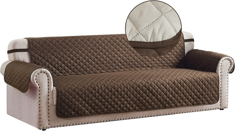 RHF Reversible Sofa Cover, Couch Covers for Dogs, Couch Covers for 3 Cushion Couch, Couch Covers for Sofa, Couch Cover, Sofa Covers for Living Room,Sofa Slipcover,Couch Protector(Sofa:Chocolate/Beige) Home & Garden > Decor > Chair & Sofa Cushions Rose Home Fashion Chocolate/Beige X-Large 