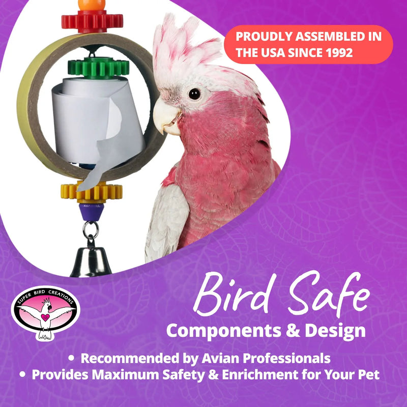 Super Bird Creations SB628 Tape Dispenser Bird Toy, Large Bird Size, 14" X 5" Animals & Pet Supplies > Pet Supplies > Bird Supplies > Bird Toys Super Bird Creations   