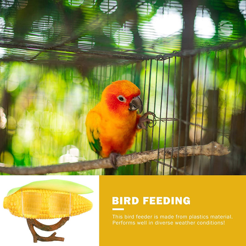 YARDWE Bird Food Bowl Simulation Corn Shaped Food Seed Water Basin Parrot Feeding Container Pet Bird Supplies for Home Outdoor Garden Animals & Pet Supplies > Pet Supplies > Bird Supplies > Bird Cage Accessories > Bird Cage Food & Water Dishes YARDWE   
