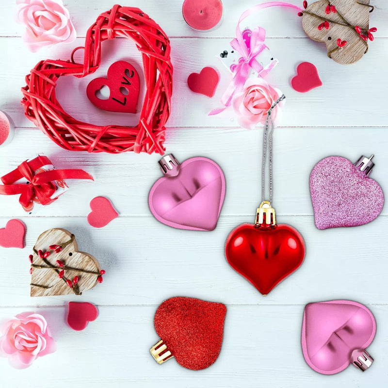 Decoration for Home Decor 24Pcs Valentine Decorations Heart Ornaments Romantic Valentine'S Day Gifts Home & Garden > Decor > Seasonal & Holiday Decorations Follure   