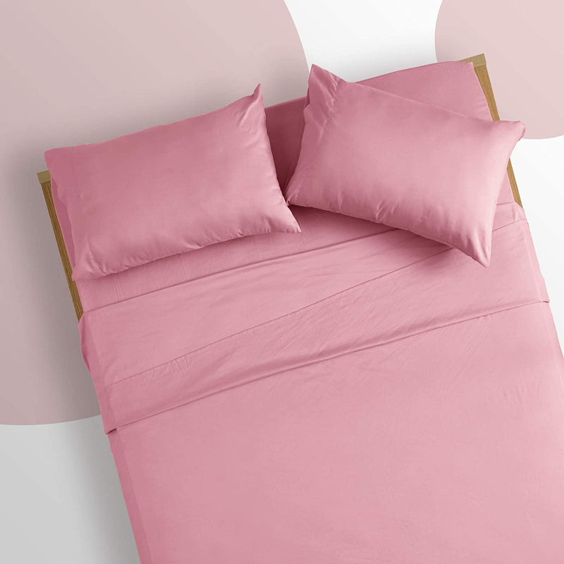 SLEEP ZONE Super Soft Kids Twin Bed Sheets Set 3-Piece - Wrinkle & Fade Resistant Easy Care Bedding Sheets & Pillowcases (Twin, Ballet Pink) Home & Garden > Linens & Bedding > Bedding SLEEP ZONE   
