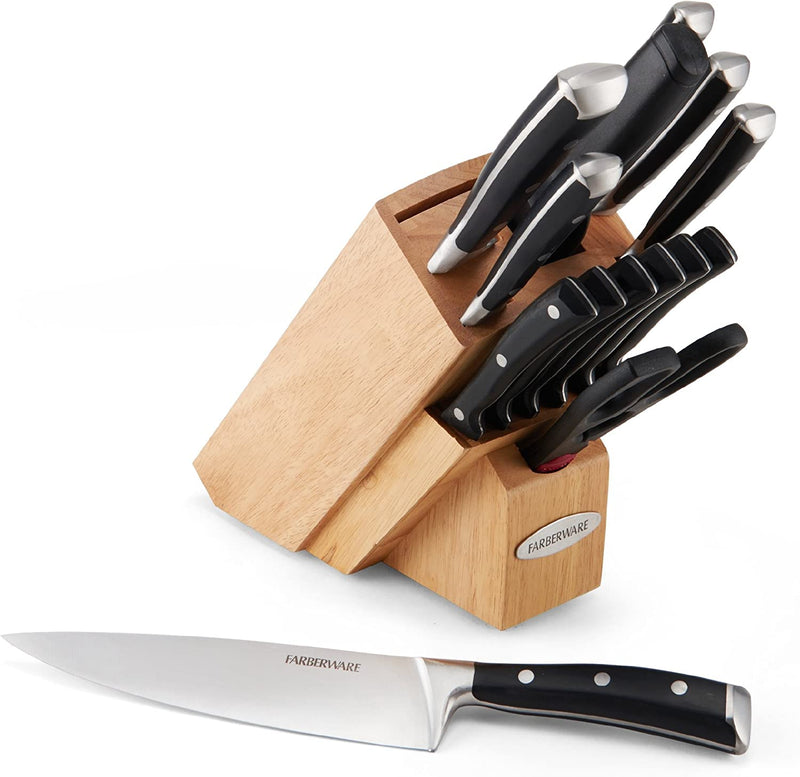 Farberware Forged Triple Riveted Knife Block Set, 15-Piece, Graphite Home & Garden > Kitchen & Dining > Kitchen Tools & Utensils > Kitchen Knives Lifetime Brands Inc. Natural 1  