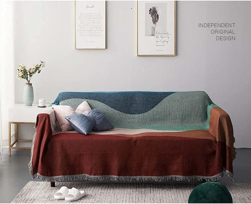 ROOMLIFE 5 Layers of Cotton Sofa Covers for 2 Cushion Couch Sectional Couch Cover Blanket for Dogs Bohemian Decor Furniture Covers Sofa Slipcovers, 59"X 102" Home & Garden > Decor > Chair & Sofa Cushions ROOMLIFE Ly8 X-Large 