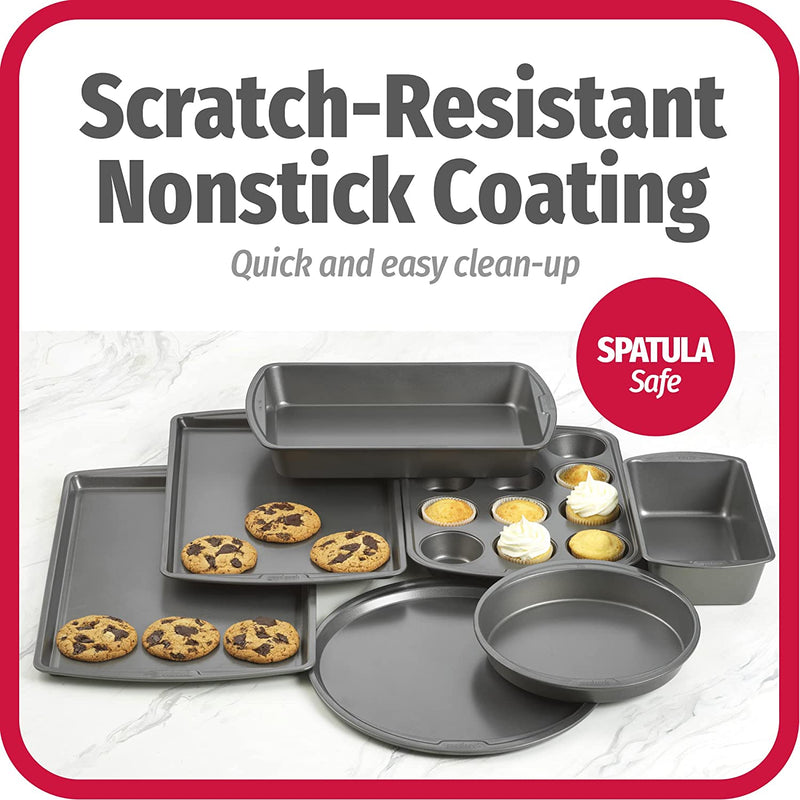 Goodcook 7-Piece Assorted Non-Stick Steel Bakeware Set, Gray