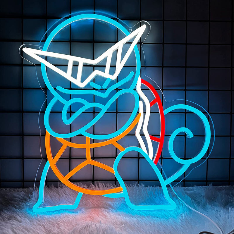 Anime Turtle Neon Sign for Wall Decor, Neon Lights LED USB Dimmable Switch for Bedroom Game Room Kids Room Decor, Gift for Girls Boys Birthday (14.5X15.7In)  fengll   